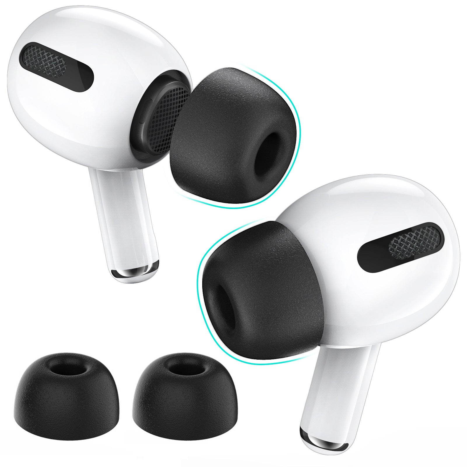 AHASTYLE WG28 1 Pair Earphone Caps for Apple AirPods Pro/Pro 2 Memory Foam Replacement Earbuds Tips Size: L AHASTYLE WG28 1 Pair Earphone Caps for Apple AirPods Pro/Pro 2 Memory Foam Replacement Earbuds Tips Size: L